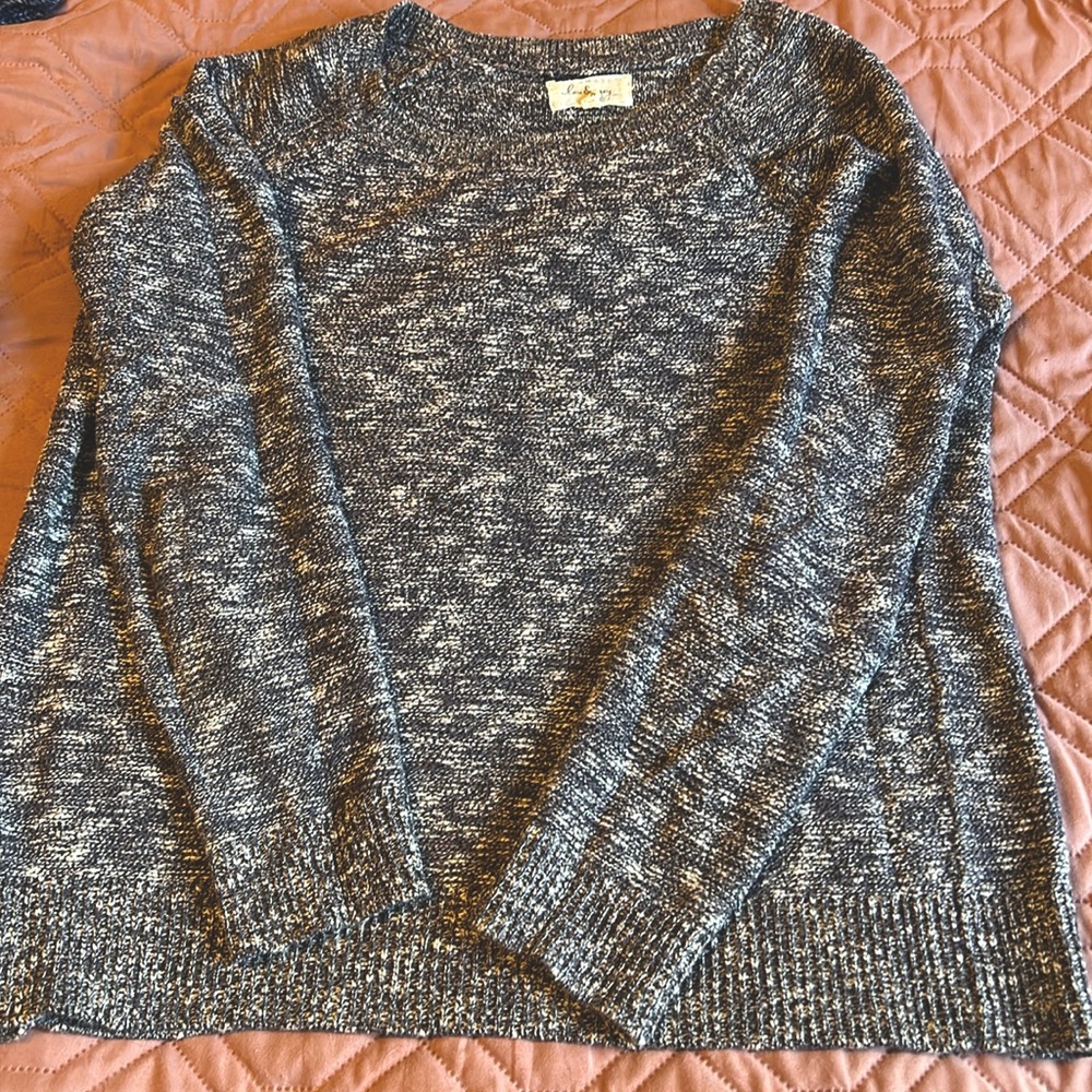 Lou & Grey Blue And Gray Marled Sweater Size M